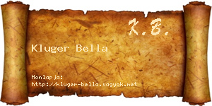 Kluger Bella névjegykártya